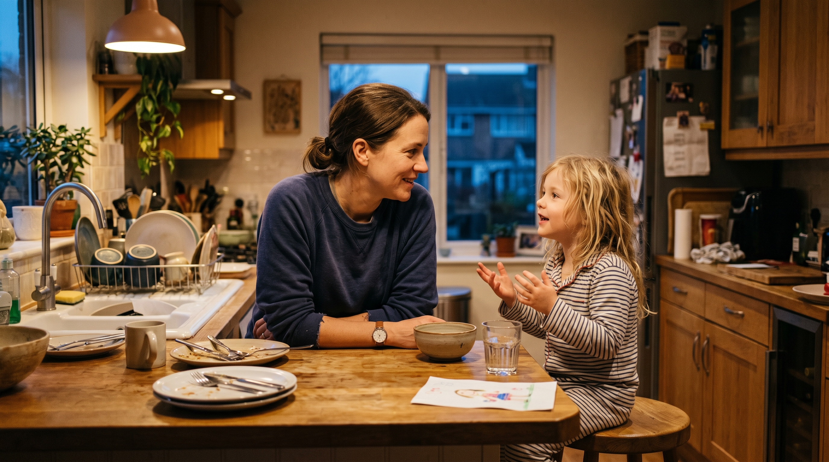Parent and child having a conversation
